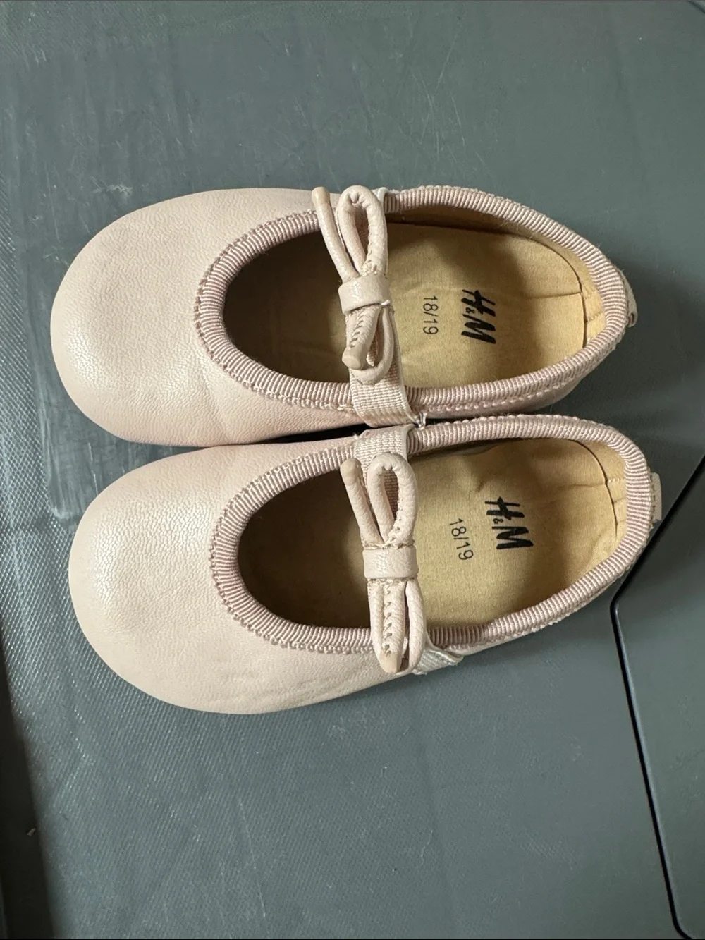 H&M Girls' Blush Bow Mary Jane Shoes